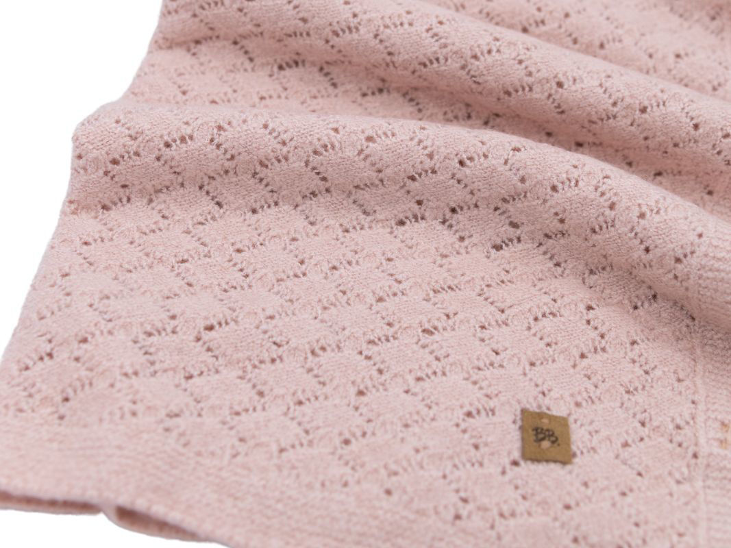 Copertina in lana losanga 74x100 - Rosa